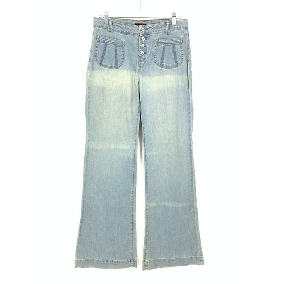 Urban Outfitters Jordache Jeans Women's Size 30 Button Fly Flare Leg Light Wash - Picture 1 of 7